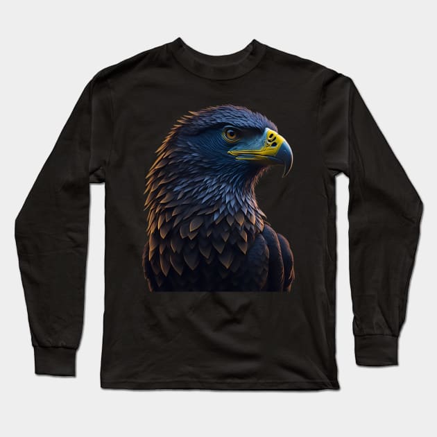 Eagle Portrait Long Sleeve T-Shirt by likbatonboot